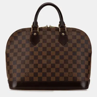 Pre-owned Louis Vuitton Damier Ebene Alma Pm Bag In Brown