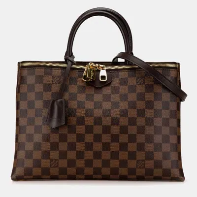 Pre-owned Louis Vuitton Damier Ebene Brompton Bag In Brown