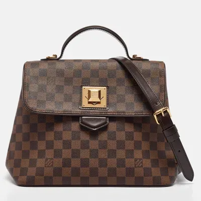 Pre-owned Louis Vuitton Damier Ebene Canvas Bergamo Mm Bag In Brown