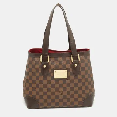 Pre-owned Louis Vuitton Damier Ebene Canvas Hampstead Pm Bag In Brown