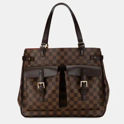 Pre-owned Louis Vuitton Damier Ebene Uzes Bag In Brown