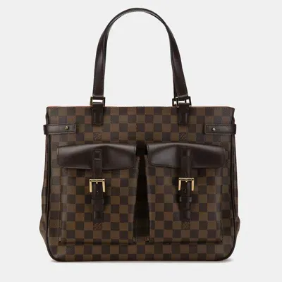 Pre-owned Louis Vuitton Damier Ebene Uzes In Brown