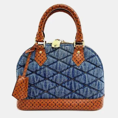 Pre-owned Louis Vuitton Denim Alma Bb Bag In Blue