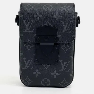 Pre-owned Louis Vuitton Eclipse S-lock Vertical Wearable Wallet In Black