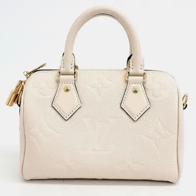 Pre-owned Louis Vuitton Empreinte Bandouliere Speedy 20 Bag In White