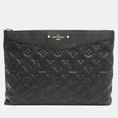 Pre-owned Louis Vuitton Empreinte Daily Clutch In Black