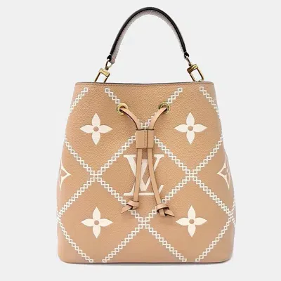 Pre-owned Louis Vuitton Empreinte Neonoe Mm Bag In Beige