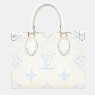 Pre-owned Louis Vuitton Empreinte On The Go Pm Bag In Beige