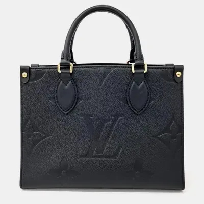 Pre-owned Louis Vuitton Empreinte On The Go Pm Bag In Black