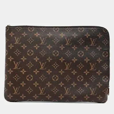 Pre-owned Louis Vuitton Etuille Voyage Clutch Mm Bag In Brown