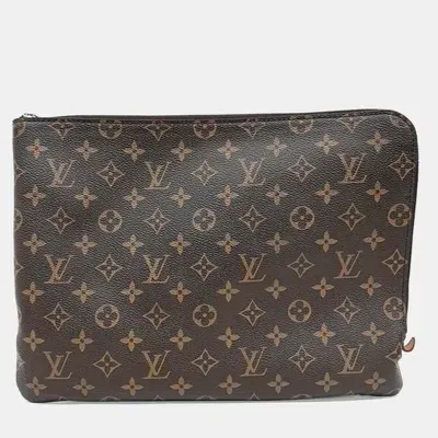 Pre-owned Louis Vuitton Etuille Voyage Clutch Mm In Brown