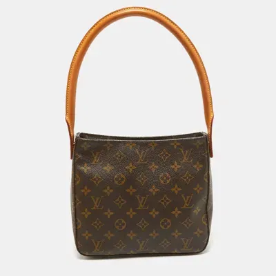 Pre-owned Louis Vuitton Monogram Canvas Looping Mm Bag In Brown