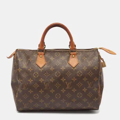 Pre-owned Louis Vuitton Monogram Canvas Speedy 30 Bag In Brown