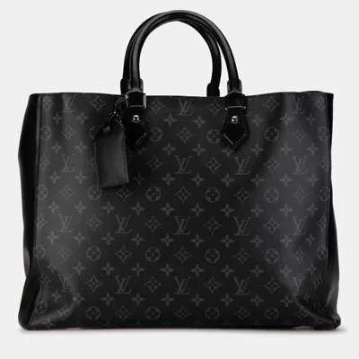 Pre-owned Louis Vuitton Monogram Eclipse Grand Sac Tote In Black