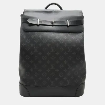 Pre-owned Louis Vuitton Monogram Eclipse Steamer Backpack In Black