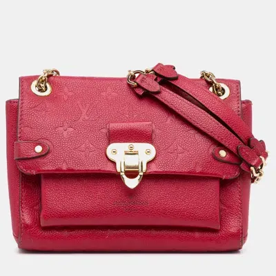 Pre-owned Louis Vuitton Monogram Empreinte Vavin Bb In Red