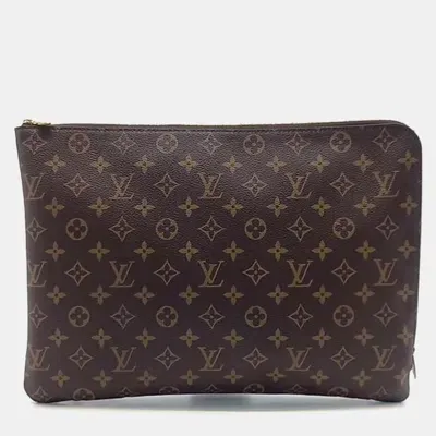 Pre-owned Louis Vuitton Monogram Etuille Voyage Gm Bag In Brown