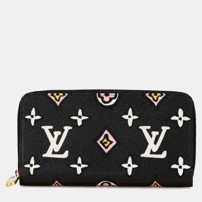 Pre-owned Louis Vuitton Monogram Giant Wild At Heart Zippy Wallet In Black