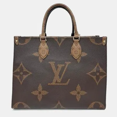 Pre-owned Louis Vuitton Monogram On The Go Mm Bag In Brown