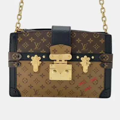 Pre-owned Louis Vuitton Monogram Reverse Trunk Clutch In Brown