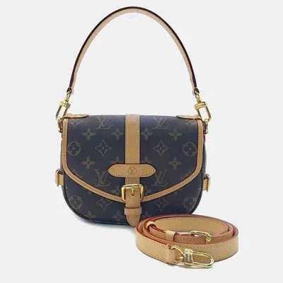 Pre-owned Louis Vuitton Monogram Saumur Bb Bag In Brown