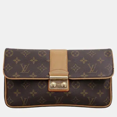 Pre-owned Louis Vuitton Monogram Sofia Coppola Slim Clutch In Brown