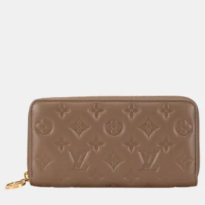 Pre-owned Louis Vuitton Monogram Zippy Wallet M81511 Beige Leather