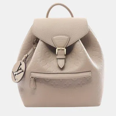 Pre-owned Louis Vuitton Montsouris Pm Monogram Empreinte Tourterelle Leather Beige Backpack