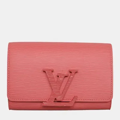 Pre-owned Louis Vuitton Pink Epi Leather Louise Pm Clutch Bag