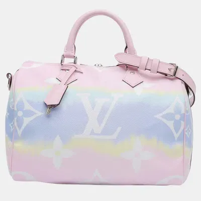 Pre-owned Louis Vuitton Pink/blue Monogram Giant Canvas Escale Speedy Bandouliere 30 Shoulder Bag