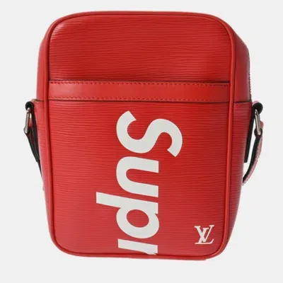 Pre-owned Louis Vuitton Red/white Epi Leather Danube Pm Shoulder Bag