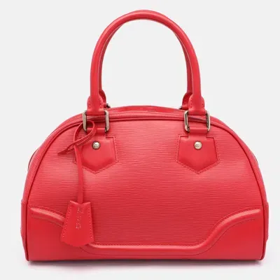 Pre-owned Louis Vuitton Rouge Epi Leather Montaigne Pm Bag In Red