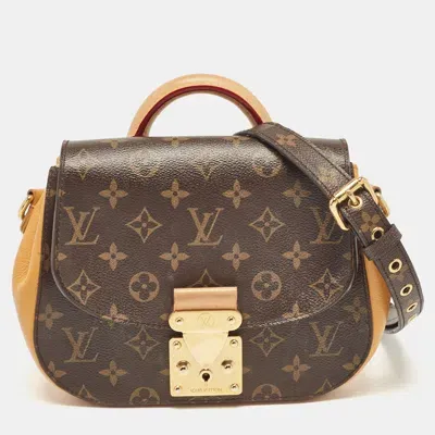 Pre-owned Louis Vuitton Safran Monogram Canvas Eden Pm Bag In Yellow