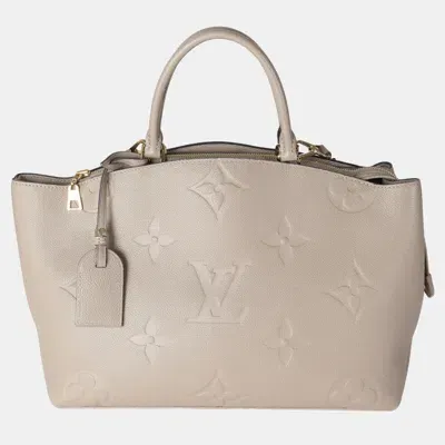 Pre-owned Louis Vuitton Turtledove Monogram Empreinte Leather Grand Palais Top Handlebag In Beige