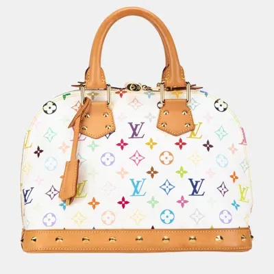 Pre-owned Louis Vuitton White Monogram Multicolore Alma Pm