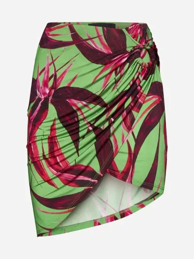 Louisa Ballou Coastline Short Skirt In Green,red