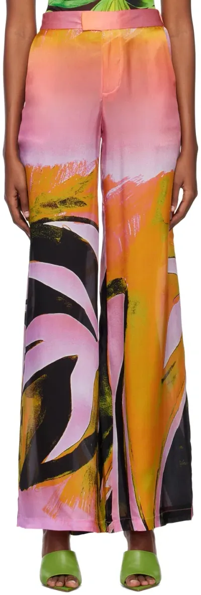 Louisa Ballou Pink Wide-leg Trousers In Cäissa