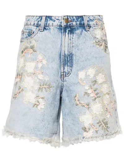 Loulou High-rise Denim Shorts In Blue