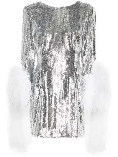 Loulou Sequined Mini Dress In Silver