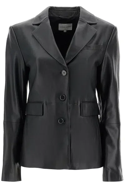 Loulou Studio Aldo Leather Blazer In Black