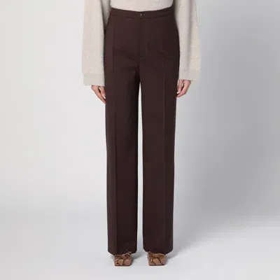 Loulou Studio Vys Stretch-wool Wide-leg Pants In Brown