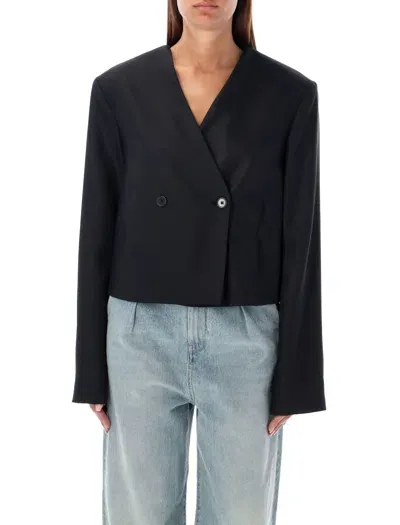 Loulou Studio Habriel Cropped Blazer In Black