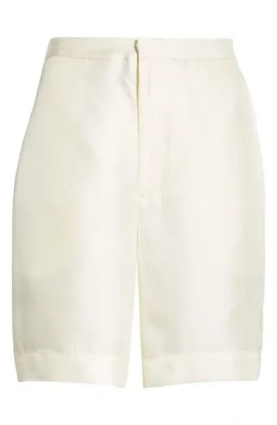 Loulou Studio High Waist Silk Shorts In White