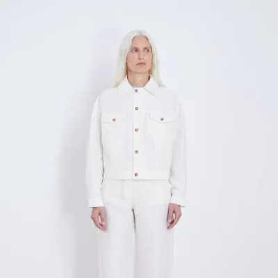 Loulou Studio Kerria Dupioni Jacket In Ivory