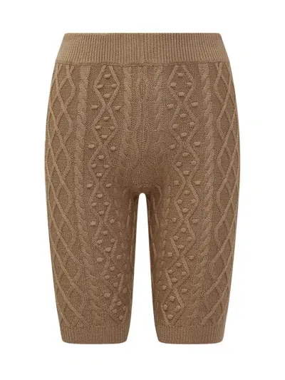 Loulou Studio Knee Length Shorts In Beige