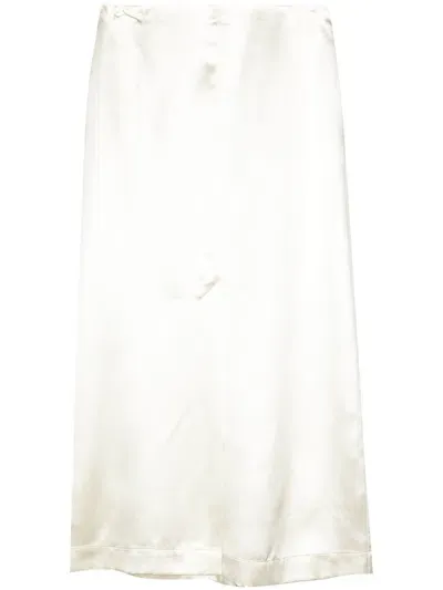 Loulou Studio Satin Midi Skirt In Beige