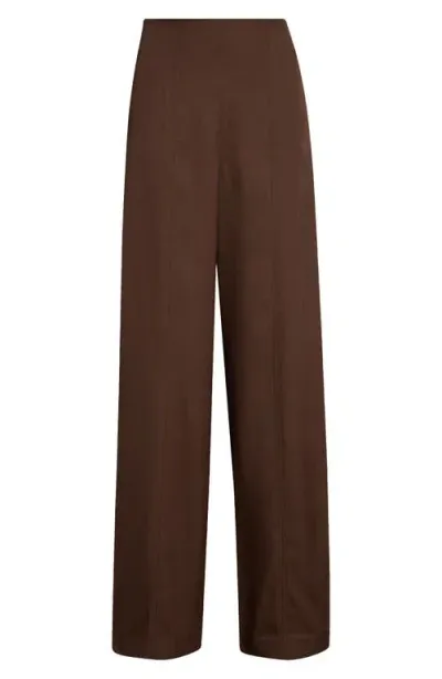 Loulou Studio Talia High Rise Straight Pants In Brown