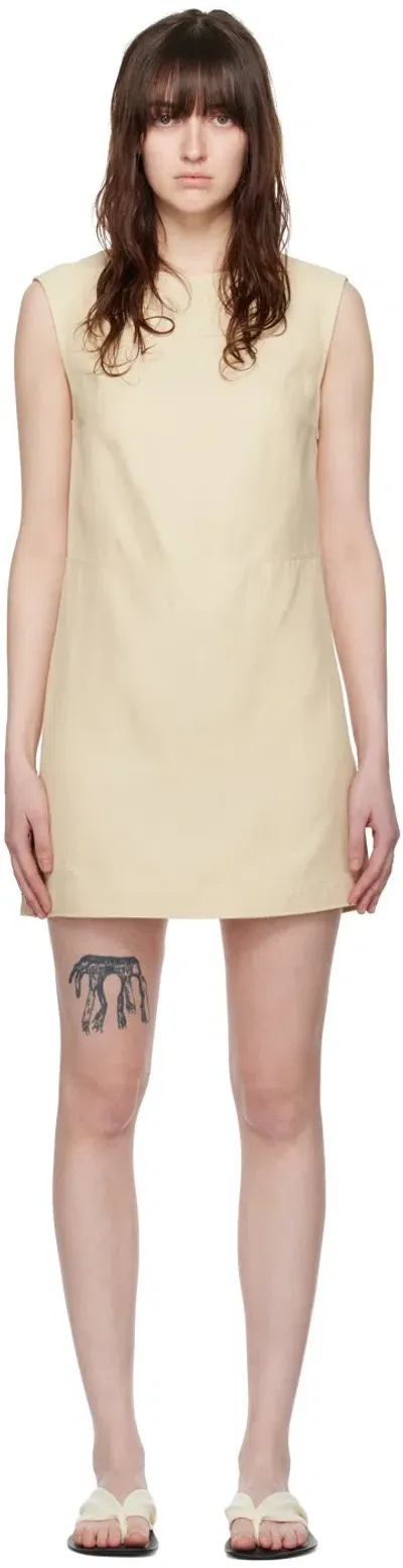 Loulou Studio White Hoya Minidress In Sand