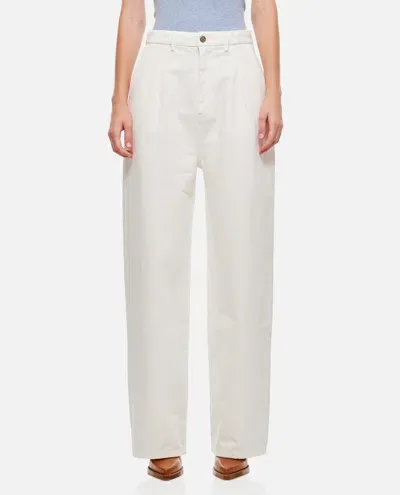 Loulou Studio Wide Leg Denim Pants In White