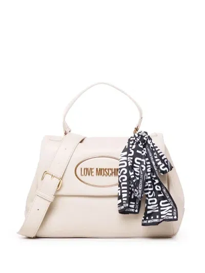 Love Moschino Logo Crossbody Bag In Blanco